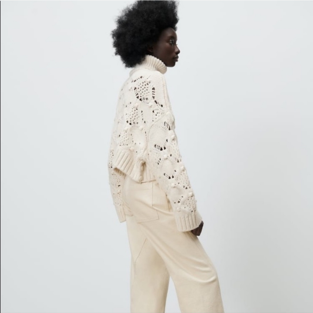 Zara Cable Knit Sweater With Buttons Bloggers Favorite - Picture 16 of 16